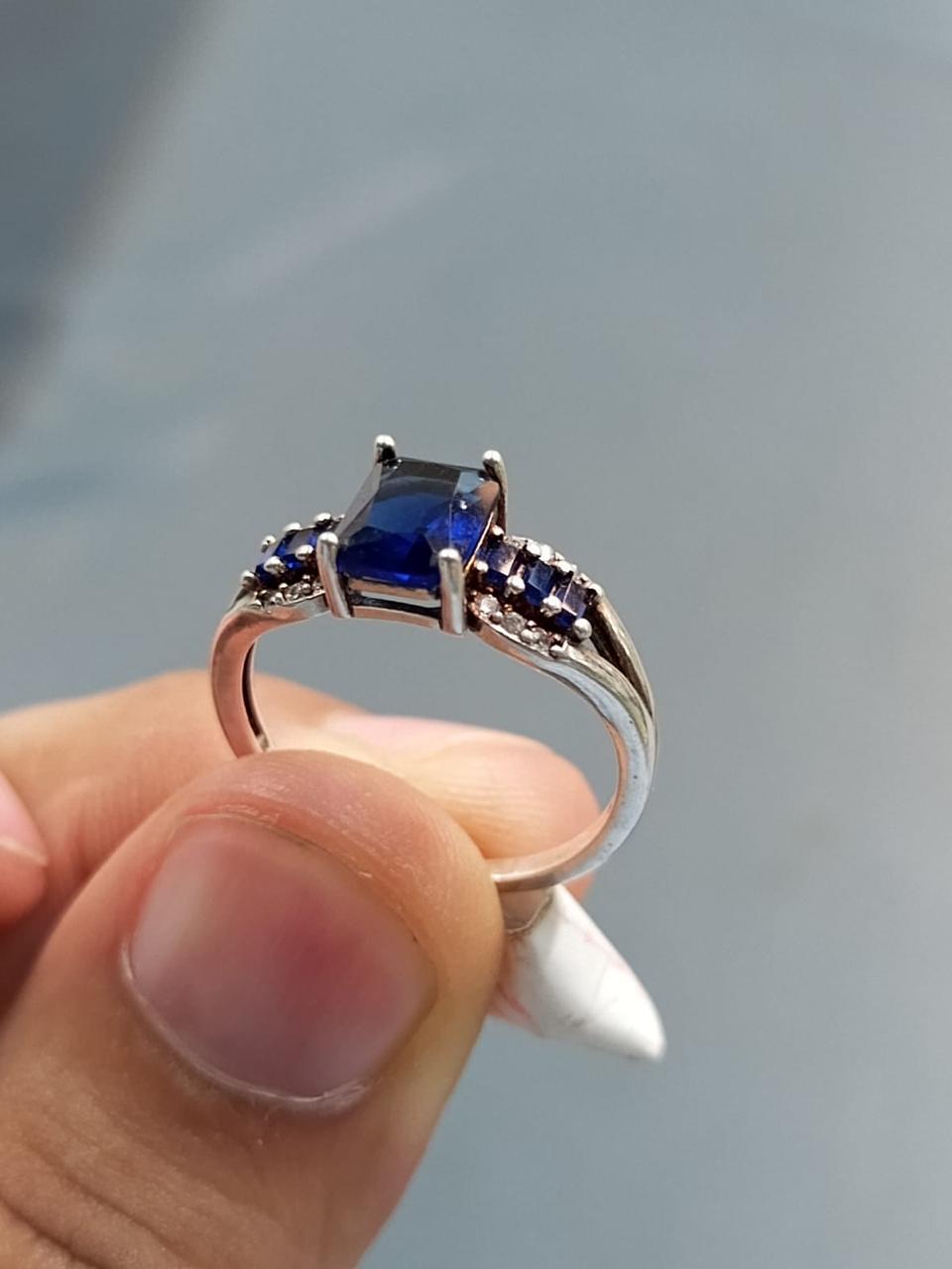 Blue Sapphire Sliver Ring